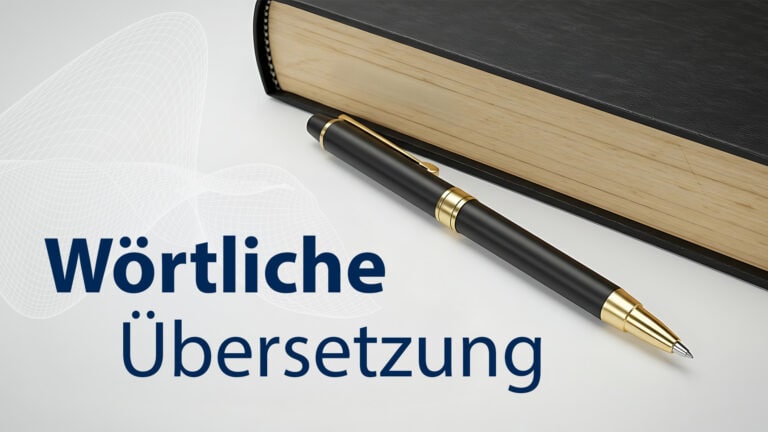 W&ouml;rtliche &Uuml;bersetzung